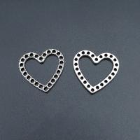 Zinc Alloy Heart Pendants antique silver color plated vintage & DIY & hollow nickel lead & cadmium free Approx Sold By Bag