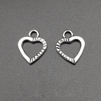 Tibetan Style Heart Pendants, antique silver color plated, vintage & DIY & hollow, nickel, lead & cadmium free, 15x12mm, Approx 100PCs/Bag, Sold By Bag