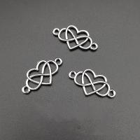 Zinklegering hart connectors, Zinc Alloy, antiek zilver plated, Vintage & DIY & 1/1 lus & hol, nikkel, lood en cadmium vrij, 25x13mm, Ca 100pC's/Bag, Verkocht door Bag