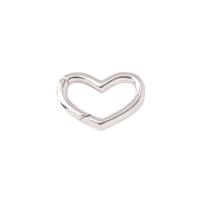 925 Sterling Silver Snap Clasp silver color DIY & smooth Heart Sold By PC
