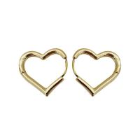 Brass Hoop Earring Heart plated for woman nickel lead & cadmium free Sold By Pair