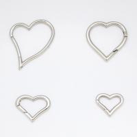 Nerezové šperky sponu, 304 Stainless Steel, Srdce, lesklý, DIY & různé velikosti pro výběr, Původní barva, Prodáno By PC