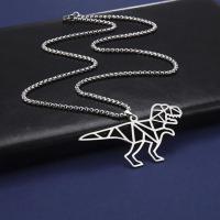 Stainless Steel Jewelry Necklace 304 Stainless Steel Dinosaur fashion jewelry & Unisex original color nickel lead & cadmium free 63*36.4mm 68*34mm 61.6*39.8mm Length Approx 23.62 Inch Sold By PC