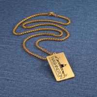 Edelstahl Schmuck Halskette, 304 Edelstahl, mit Titanstahl, plattiert, Modeschmuck & für den Menschen, keine, frei von Nickel, Blei & Kadmium, 24*40mm, Länge:ca. 23.62 ZollInch, verkauft von PC