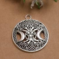Tibetan Style Pendants, antique silver color plated, vintage & DIY, nickel, lead & cadmium free, 39x34x3mm, Sold By PC