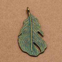 Tibetan Style Leaf Pendants, plated, fashion jewelry & DIY, nickel, lead & cadmium free, 24x17x2mm, Sold By PC