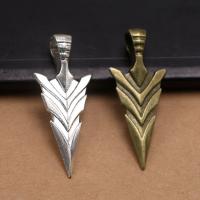 Tibetan Style Pendants, arrowhead, plated, vintage & DIY, more colors for choice, nickel, lead & cadmium free, 46x20x9mm, Sold By PC