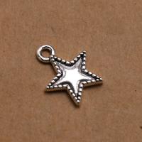 Zink Alloy Star Pendant, antik silver pläterad, Vintage & DIY, nickel, bly och kadmium gratis, 15x12x1.90mm, Säljs av PC