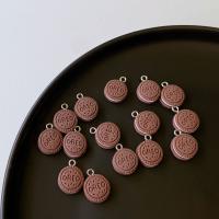 Pendentif en résine, Biscuit, Mignon & DIY, brun, 13mm, Environ 100PC/sac, Vendu par sac