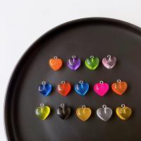 Acrylic Pendants, Heart, cute & DIY, more colors for choice, 16mm, Approx 100PCs/Bag, Sold By Bag