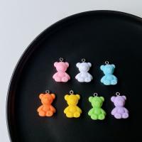 Resin Pendant, Bear, cute & DIY, more colors for choice, 20mm, Approx 100PCs/Bag, Sold By Bag