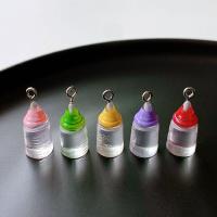 Resin Pendant, feeding bottle, cute & DIY, more colors for choice, 10x22mm, Approx 100PCs/Bag, Sold By Bag