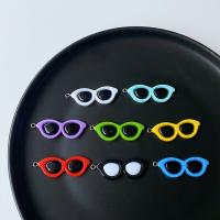 Resin Pendant, Glasses, cute & DIY, more colors for choice, 41x15mm, Approx 100PCs/Bag, Sold By Bag