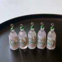 Resin Pendant, Bottle, cute & DIY, white, 31x12mm, Approx 100PCs/Bag, Sold By Bag