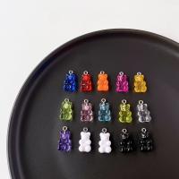 Resin Pendant, Bear, cute & DIY, more colors for choice, nickel, lead & cadmium free, 15x10mm, Approx 100PCs/Bag, Sold By Bag