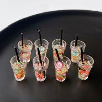 Resin Pendant, Cup, cute & DIY, multi-colored, nickel, lead & cadmium free, 17x11mm, Approx 100PCs/Bag, Sold By Bag