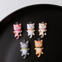 Resin Pendant Cat cute & DIY nickel lead & cadmium free Approx Sold By Bag