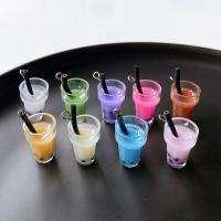 Resin Pendant, Cup, cute & DIY, more colors for choice, nickel, lead & cadmium free, 18x13mm, Approx 100PCs/Bag, Sold By Bag