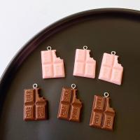 Resin Pendant, Chocolate, cute & DIY, more colors for choice, nickel, lead & cadmium free, 24x20mm, Approx 100PCs/Bag, Sold By Bag
