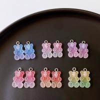Resin Pendant, Bear, cute & DIY, more colors for choice, nickel, lead & cadmium free, 16x10mm, Approx 100PCs/Bag, Sold By Bag