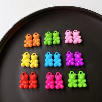 Resin Pendant, Bear, cute & DIY, more colors for choice, nickel, lead & cadmium free, 21x12mm, Approx 100PCs/Bag, Sold By Bag