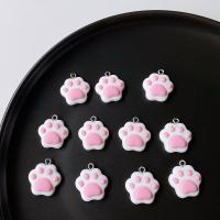 Resin Pendant, Claw, cute & DIY, pink, nickel, lead & cadmium free, 20mm, Approx 100PCs/Bag, Sold By Bag