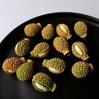 Pendentif en résine, durian, Mignon & DIY, Jaune, protéger l'environnement, sans nickel, plomb et cadmium, 30x20mm, Environ 100PC/sac, Vendu par sac