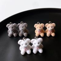 Resin Pendant, Bear, cute & DIY, more colors for choice, nickel, lead & cadmium free, 18x12mm, Approx 100PCs/Bag, Sold By Bag