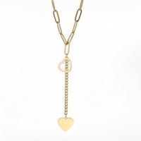 Stainless Steel Jewelry Necklace 304 Stainless Steel with 5cm extender chain Heart plated fashion jewelry Length 45 cm Sold By PC
