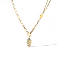 Titanstahl Halskette, mit Verlängerungskettchen von 2inch, 18 K vergoldet, verschiedene Stile für Wahl & für Frau, Länge:ca. 15.7 ZollInch, verkauft von PC