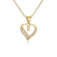 Brass Necklace with Plastic Pearl with 2inch extender chain Heart 18K gold plated & micro pave cubic zirconia & for woman & hollow Length Approx 17.7 Inch Sold By PC
