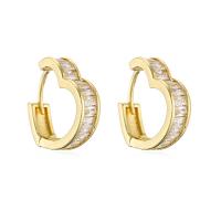 Brass Lever Back Earring, Heart, real gold plated, micro pave cubic zirconia & for woman & hollow, more colors for choice, 4x16mm, Sold By Pair