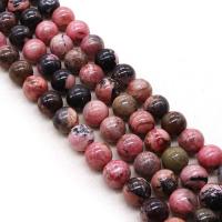 Natural Rhodonite Beads, Rhodochrosite, Round, DIY & different size for choice, Sold Per Approx 15 Inch Strand