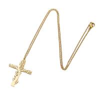304 Edelstahl Halskette, Kreuz, Oval-Kette & für Frau, keine, 28x36mm, Länge:ca. 17.7 ZollInch, verkauft von PC
