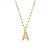 316 Stainless Steel Necklace with Brass Alphabet Letter real gold plated fashion jewelry & oval chain & for woman Length Approx 23.6 Inch Sold By PC