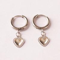 Stainless Steel Huggie Hoop Earring 304 Stainless Steel Heart fashion jewelry & for woman original color Inner Approx 10mm Sold By PC