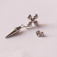 Stainless Steel Drop naušnica, 304 nehrđajućeg čelika, Križ, modni nakit & bez spolne razlike, izvorna boja, 5x18mm, Prodano By PC