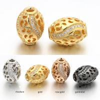 Brass Spacer Beads plated DIY & micro pave cubic zirconia & hollow Approx 2.5mm Sold By PC