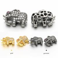 Brass Spacer Beads Elephant plated DIY & micro pave cubic zirconia & hollow Approx 1.5mm Sold By PC