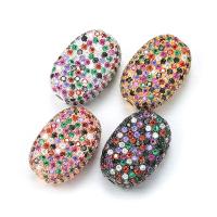 Brass Spacer Beads, plated, DIY & micro pave cubic zirconia, more colors for choice, 13x19mm, Hole:Approx 2mm, Sold By PC