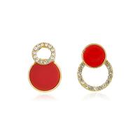 Zinc Alloy Stud Earring fashion jewelry & for woman & enamel & with rhinestone nickel lead & cadmium free Sold By Pair