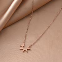 Titanium Steel Necklace, with 5cm extender chain, fashion jewelry & for woman, rose gold color, Length:Approx 38 cm, Sold By PC