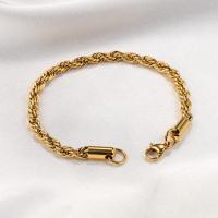 Bijoux bracelet en acier inoxydable, acier inoxydable 316L, Plaqué or 18K, bijoux de mode & longueur différente pour le choix & pour femme, doré, Vendu par PC