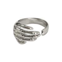 Tibetan Style Finger Ring, silver color plated, fashion jewelry & Unisex, nickel, lead & cadmium free, 17mm, Sold By PC