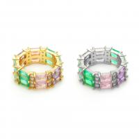 Brass Finger Ring plated fashion jewelry & micro pave cubic zirconia & for woman nickel lead & cadmium free Sold By PC