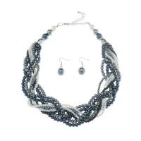 Conjuntos de joyería de aleación de zinc, pendiente & collar, con Perlas plásticas, con 2.9inch extender cadena, 2 piezas & para mujer, más colores para la opción, libre de níquel, plomo & cadmio, longitud aproximado 18.8 Inch, Vendido por Set