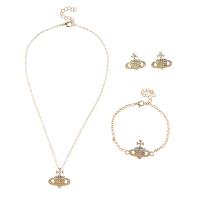 Tibetan Style Jewelry Sets, with 5cm extender chain, gold color plated, fashion jewelry & different styles for choice & for woman & with rhinestone, golden, nickel, lead & cadmium free, 21x23mm, Length:Approx 40 cm, Approx 20 cm, Sold By PC