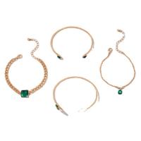 Zinc Alloy Jewelry Sets with Glass Rhinestone gold color plated 4 pieces & fashion jewelry & for woman two different colored nickel lead & cadmium free Sold By Set