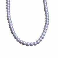 Perles de nacre rondes de culture d'eau douce, perle d'eau douce cultivée, Légèrement rond, Naturel & DIY, blanc, 5.5-6mm, Vendu par Environ 37 cm brin