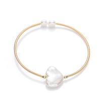 Freshwater Cultured Pearl Bracelet Freshwater Pearl with Brass 14K gold plated Natural & Adjustable & fashion jewelry & for woman 1.50mm Sold By PC